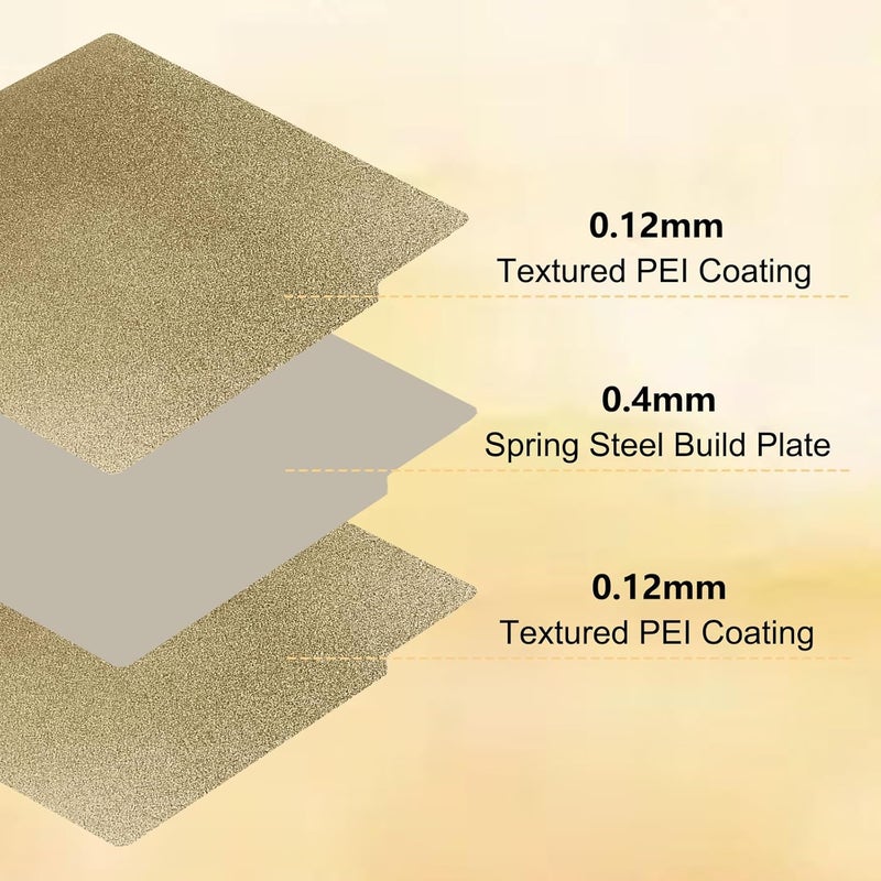 Sifrothy PEI Sheet 3D Printer Texutred PEI Build Plate for Bambu Lab X1/X1C/X1E/P1P/P1S/A1 Carbon Build Plate Double Sided Flexible Spring Steel Platform 257.5 x 257.5mm(10.14 * 10.14inch) - Image 2